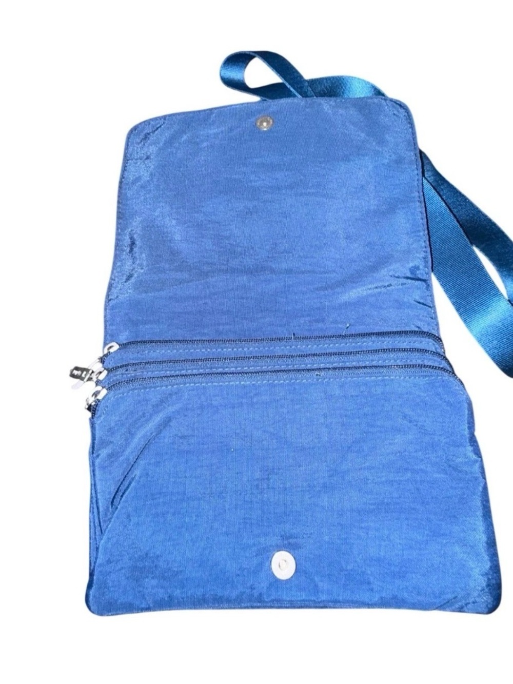 Baggallini Travel secure RFID Crossbody Nylon Triple-Zip Pouch